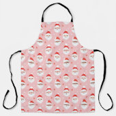 Pink Retro Santa Clause Wrapping Paper Schürze (Vorderseite)