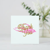 Pink Retro Schlucken Danke (Stehend Vorderseite)