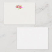 Pink Retro Schlucken Danke Mitteilungskarte (Vorne/Hinten)