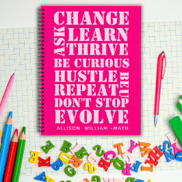 Pink Retro Script Inspiration Spirale Notizblock