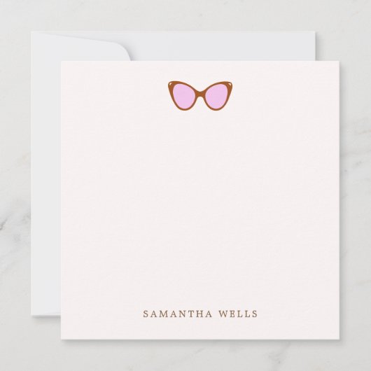 Pink Retro Sonnenbrille Personalisiert Danke (Vorderseite)