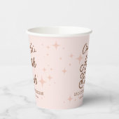 Pink Retro Stars Nash Bash Bachelorette Pappbecher (Links)