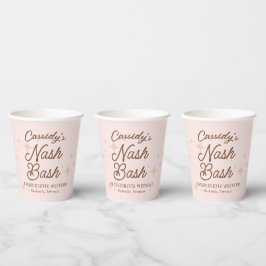 Pink Retro Stars Nash Bash Bachelorette Pappbecher