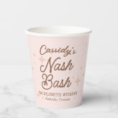 Pink Retro Stars Nash Bash Bachelorette Pappbecher (Vorderseite)