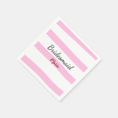 Pink Retro Stripesadd your name custom bridesmaid Serviette (Ecke)