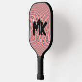 PINK RETRO SWIRL MONOGRAM CUSTOM PICKLEBALL SCHLÄGER (Links)