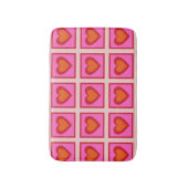 Pink Retro Vintag Checkered Heart Y2K Pattern Badematte (Vorderseite Vertikal)