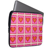 Pink Retro Vintag Checkered Heart Y2K Pattern Laptopschutzhülle (Vorne Rechts)