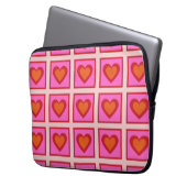 Pink Retro Vintag Checkered Heart Y2K Pattern Laptopschutzhülle (Vorderseite Links)