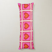 Pink Retro Vintag Checkered Heart Y2K Pattern Seitenschläferkissen (Rückseite (Vertikal))
