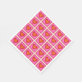 Pink Retro Vintag Checkered Heart Y2K Pattern Serviette (Ecke)