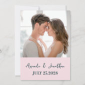 Pink Retro Wave Wedding Save the Date Einladung (Rückseite)