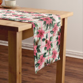 Pink Retro Weihnachten Karierte Weihnachten froh W Kurzer Tischläufer (Beispiel)