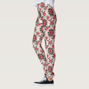 Pink Retro Weihnachten Karierte Weihnachten froh W Leggings
