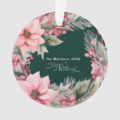 Pink Retro Weihnachten Ornament (Vorderseite)