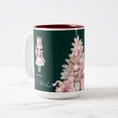 Pink Retro Weihnachten Zweifarbige Tasse (Vorderseite Links)