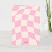 Pink Retro Weihnachtsbaum Feiertagskarte (Rückseite)