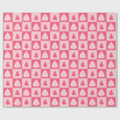 Pink Retro Weihnachtsbaum Pink Tartan Kariert Geschenkpapier (Flach)