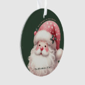 Pink Retro Weihnachtsmann Ornament (Vorderseite)