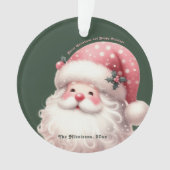 Pink Retro Weihnachtsmann Ornament (Vorderseite)