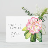 'Pink Rhod' Wasserfarbe Dankeskarte (Stehend Vorderseite)