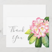 'Pink Rhod' Wasserfarbe Dankeskarte (Vorne/Hinten)