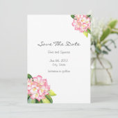 'Pink Rhod' Wasserfarbe Save The Date (Stehend Vorderseite)