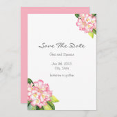 'Pink Rhod' Wasserfarbe Save The Date (Vorne/Hinten)