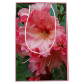 Pink Rhododendron Bloom Floral Mittlere Geschenktüte (Vorderseite)