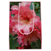 Pink Rhododendron Bloom Floral Mittlere Geschenktüte (Rückseite)