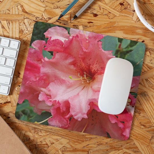 Pink Rhododendron Bloom Floral Mousepad