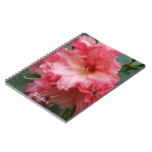 Pink Rhododendron Bloom Floral Notizblock (Linke Seite)