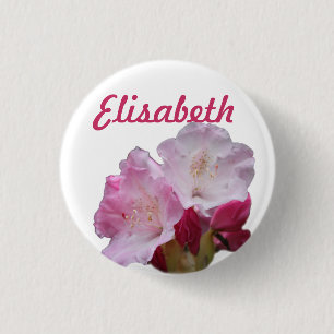 pink rhododendron flowers name button