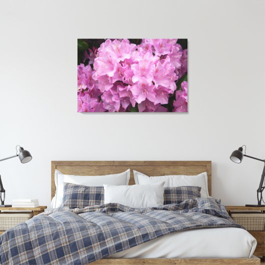 Pink Rhododendronen Wrapped Canvas Print Leinwanddruck (Insitu (Schlafzimmer))