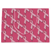 Pink Ribbbons gepolstertes Muster Große Geschenktüte (Vorderseite)