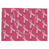 Pink Ribbbons gepolstertes Muster Große Geschenktüte (Rückseite)