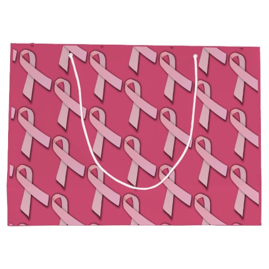 Pink Ribbbons gepolstertes Muster Große Geschenktüte (Rückseite)