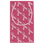 Pink Ribbbons gepolstertes Muster Kleine Geschenktüte (Rückseite)