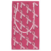 Pink Ribbbons gepolstertes Muster Kleine Geschenktüte (Vorderseite)