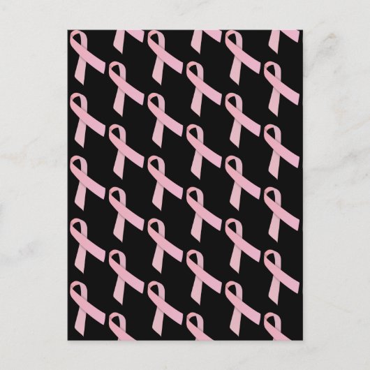 Pink Ribbbons gepolstertes Muster Postkarte (Vorderseite)