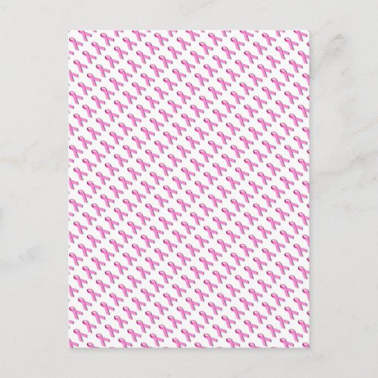 Pink Ribbbons gepolstertes Muster Postkarte (Vorderseite)