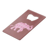 Pink Ribbin Elephant Geldbeutel Flaschenöffner (Vorderseite Schrägansicht)