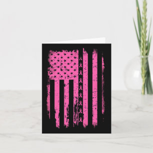 Pink Ribbon American Flag USA Brustkrebs Awaren Karte