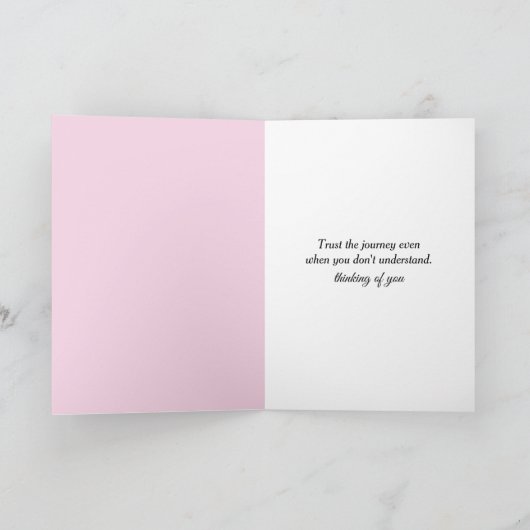 Pink Ribbon and Daisies Breast Cancer Awareness Karte (Innenseite)