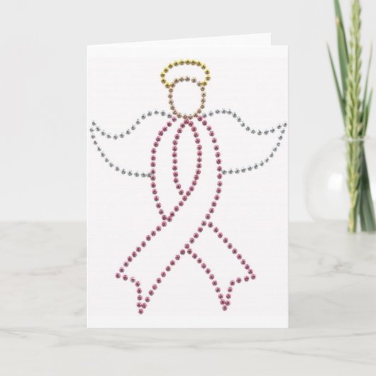 Pink Ribbon Angel Karte (Vorderseite)