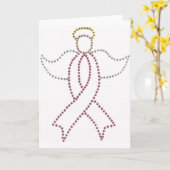 Pink Ribbon Angel Karte (Gelbe Blume)