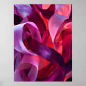 Pink Ribbon Art – Elegant Modern valentine's day Poster (Vorne)