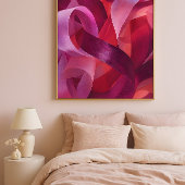 Pink Ribbon Art – Elegant Modern valentine's day Poster