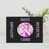 Pink Ribbon Awareness-Förderkarte Einladung (Stehend Vorderseite)