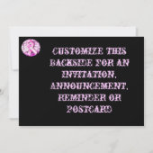 Pink Ribbon Awareness-Förderkarte Einladung (Rückseite)